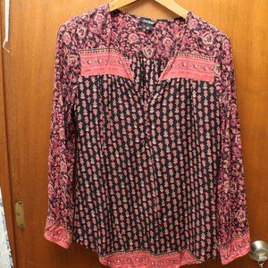 Boho Style Pullover Silk Blouse
